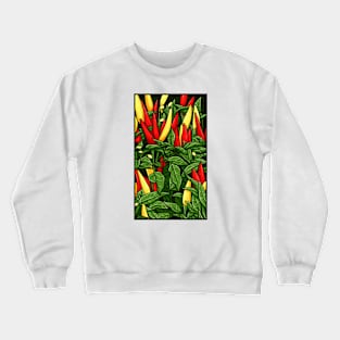 Vintage doodle illustration of Chilli plant Crewneck Sweatshirt